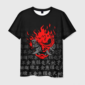 Мужская футболка 3D с принтом CYBERPUNK 2077 KEANU REEVES в Тюмени, 100% полиэфир | прямой крой, круглый вырез горловины, длина до линии бедер | cd project red | cyberpunk 2077 | keanu reeves | samurai | киану ривз | киберпанк 2077 | самураи