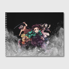 Альбом для рисования с принтом KIMETSU NO YAIBA в Тюмени, 100% бумага
 | матовая бумага, плотность 200 мг. | demon slayer | demon slayer: kimetsu no yaiba | kimetsu | kimetsu no yaiba | nezuko | slayer | tanjiro | клинок рассекающий демонов | незуко | танджиро | шинобу кочо