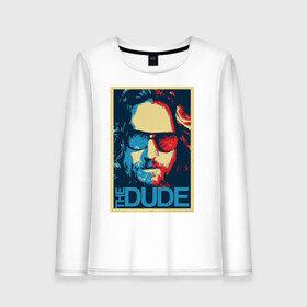 Женский лонгслив хлопок с принтом The Dude в Тюмени, 100% хлопок |  | biglebowski | большой лебовски