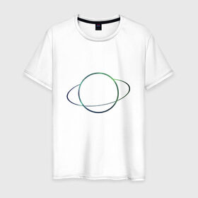 Мужская футболка хлопок с принтом Планета в Тюмени, 100% хлопок | прямой крой, круглый вырез горловины, длина до линии бедер, слегка спущенное плечо. | planet | space | астрономия | звезда | звёзды | космос | орбита | планета