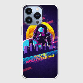 Чехол для iPhone 13 Pro с принтом You Are Breathtaking в Тюмени,  |  | Тематика изображения на принте: breathtaking | cyber | cyberpunk | cyberpunk2077 | keanu reeves | киану | киану ривз | киберпанк | киберпанк 2077 | ретро | ривз