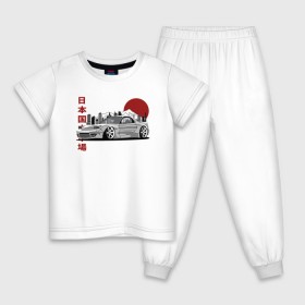 Детская пижама хлопок с принтом Rotary Mazda RX-7 в Тюмени, 100% хлопок |  брюки и футболка прямого кроя, без карманов, на брюках мягкая резинка на поясе и по низу штанин
 | Тематика изображения на принте: 