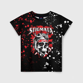 Детская футболка 3D с принтом Stigmata в Тюмени, 100% гипоаллергенный полиэфир | прямой крой, круглый вырез горловины, длина до линии бедер, чуть спущенное плечо, ткань немного тянется | music | rock | stigmata | альтернатива | музыка | рок | стигмата | тарас уманскии