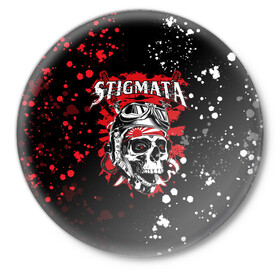 Значок с принтом Stigmata | Стигмата (Z) в Тюмени,  металл | круглая форма, металлическая застежка в виде булавки | Тематика изображения на принте: music | rock | stigmata | альтернатива | музыка | рок | стигмата | тарас уманскии