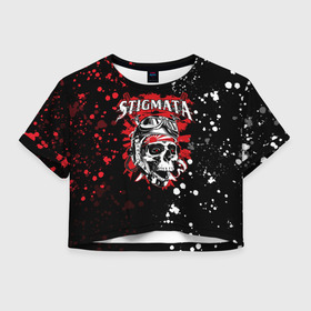 Женская футболка Crop-top 3D с принтом Stigmata в Тюмени, 100% полиэстер | круглая горловина, длина футболки до линии талии, рукава с отворотами | music | rock | stigmata | альтернатива | музыка | рок | стигмата | тарас уманскии