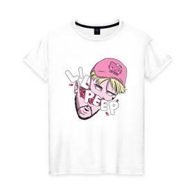 Женская футболка хлопок с принтом LiL PEEP в Тюмени, 100% хлопок | прямой крой, круглый вырез горловины, длина до линии бедер, слегка спущенное плечо | cry baby | lil peep | лил пип