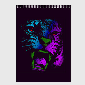 Скетчбук с принтом Тигрица в Тюмени, 100% бумага
 | 48 листов, плотность листов — 100 г/м2, плотность картонной обложки — 250 г/м2. Листы скреплены сверху удобной пружинной спиралью | женская | красивая футболка | красивый принт | тигр | тигрица