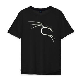 Мужская футболка хлопок Oversize с принтом Kali Linux в Тюмени, 100% хлопок | свободный крой, круглый ворот, “спинка” длиннее передней части | kali | linux | кали | линукс