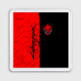 Магнит 55*55 с принтом CYBERPUNK 2077 | КИБЕРПАНК (Z) в Тюмени, Пластик | Размер: 65*65 мм; Размер печати: 55*55 мм | cd project red | cyberpunk 2077 | keanu reeves | samurai | киану ривз | киберпанк 2077 | самураи