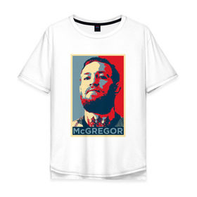 Мужская футболка хлопок Oversize с принтом Конор Макгрегор в Тюмени, 100% хлопок | свободный крой, круглый ворот, “спинка” длиннее передней части | 