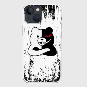 Чехол для iPhone 13 mini с принтом Монокума стоит сложа руки в Тюмени,  |  | anime | bear | black  white | danganronpa | kurokuma | monodam | monokuma | monomi | monotaro | pink | rabbit | school | shirokuma | аниме | главарь | мoноми | монокума | черно белый | школа