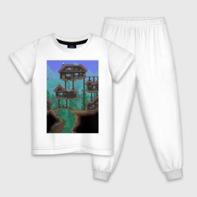 Детская пижама хлопок с принтом Terraria в Тюмени, 100% хлопок |  брюки и футболка прямого кроя, без карманов, на брюках мягкая резинка на поясе и по низу штанин
 | 