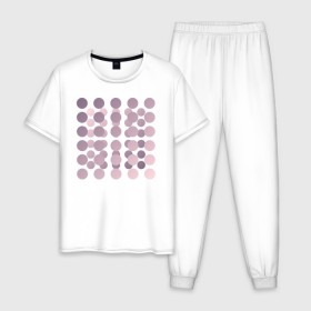 Мужская пижама хлопок с принтом Abstract circles в Тюмени, 100% хлопок | брюки и футболка прямого кроя, без карманов, на брюках мягкая резинка на поясе и по низу штанин
 | 