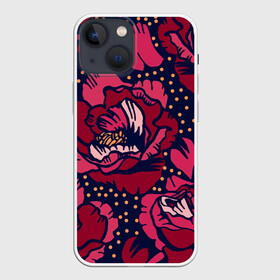 Чехол для iPhone 13 mini с принтом Цветы в Тюмени,  |  | texture | абстракция | ветки | граффити | краски | линии | текстура | уличный стиль | цветок | цветы | ягоды | яркая