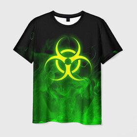 Мужская футболка 3D с принтом BIOHAZARD в Тюмени, 100% полиэфир | прямой крой, круглый вырез горловины, длина до линии бедер | biohazard | radiation | re | re3 | residenr evil | toxic | virusвирус | world war z | биохазард | обитель зла | радиация | токсик | эпидемия
