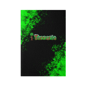 Обложка для паспорта матовая кожа с принтом Terraria в Тюмени, натуральная матовая кожа | размер 19,3 х 13,7 см; прозрачные пластиковые крепления | Тематика изображения на принте: action | minecraft | terraria | игра | компьютерная игра | приключение | терария | террария