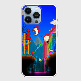 Чехол для iPhone 13 Pro с принтом TERRARIA GAME в Тюмени,  |  | Тематика изображения на принте: game | pixel | terraria | игра | пиксель | террариа