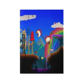 Обложка для паспорта матовая кожа с принтом TERRARIA GAME в Тюмени, натуральная матовая кожа | размер 19,3 х 13,7 см; прозрачные пластиковые крепления | Тематика изображения на принте: game | pixel | terraria | игра | пиксель | террариа