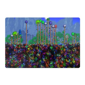 Магнитный плакат 3Х2 с принтом TERRARIA в Тюмени, Полимерный материал с магнитным слоем | 6 деталей размером 9*9 см | Тематика изображения на принте: game | pixel | terraria | игра | пиксель | террариа
