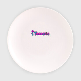 Тарелка 3D с принтом Terraria в Тюмени, фарфор | диаметр - 210 мм
диаметр для нанесения принта - 120 мм | game | logo | teraria | terraria | игра | инди игра | логотип | надпись | терария | террария