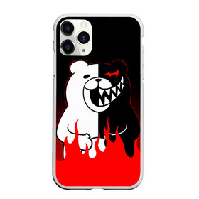 Чехол для iPhone 11 Pro матовый с принтом MONOKUMA в Тюмени, Силикон |  | anime | bear | black  white | danganronpa | kurokuma | monodam | monokuma | monomi | monotaro | rabbit | school | shirokuma | аниме | главарь | мoноми | монокума | черно белый | школа