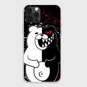 Чехол для iPhone 12 Pro с принтом monokuma хохочет в Тюмени, силикон | область печати: задняя сторона чехла, без боковых панелей | Тематика изображения на принте: anime | bear | black  white | danganronpa | kurokuma | monodam | monokuma | monomi | monotaro | rabbit | school | shirokuma | аниме | главарь | мoноми | монокума | черно белый | школа