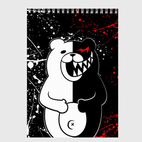 Скетчбук с принтом MONOKUMA в Тюмени, 100% бумага
 | 48 листов, плотность листов — 100 г/м2, плотность картонной обложки — 250 г/м2. Листы скреплены сверху удобной пружинной спиралью | anime | bear | black  white | danganronpa | kurokuma | monodam | monokuma | monomi | monotaro | rabbit | school | shirokuma | аниме | главарь | мoноми | монокума | черно белый | школа