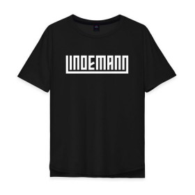 Мужская футболка хлопок Oversize с принтом LINDEMANN (+НА СПИНЕ) в Тюмени, 100% хлопок | свободный крой, круглый ворот, “спинка” длиннее передней части | lindemann | lm | rock | кристиан лоренц | линдеманн | лм | музыка | рок | тилль линдеманн