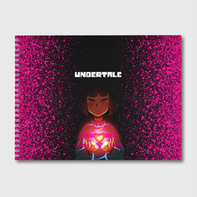 Альбом для рисования с принтом UNDERTALE FRISK в Тюмени, 100% бумага
 | матовая бумага, плотность 200 мг. | asriel dreemurr | chara | frisk | gaster blaster | sans | undertale | азриэль дримурр | андертейл | андрайн | гастер | меттатон | санс | фриск | чара