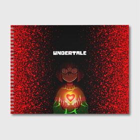 Альбом для рисования с принтом UNDERTALE CHARA в Тюмени, 100% бумага
 | матовая бумага, плотность 200 мг. | asriel dreemurr | chara | frisk | gaster blaster | sans | undertale | азриэль дримурр | андертейл | андрайн | гастер | меттатон | санс | фриск | чара