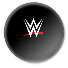 Значок с принтом WWE в Тюмени,  металл | круглая форма, металлическая застежка в виде булавки | raw | smackdown | wrestling | wwe | борьба | единоборства | реслинг | рестлинг | спорт | шоу