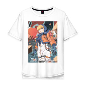 Мужская футболка хлопок Oversize с принтом Apex Legends Wattson в Тюмени, 100% хлопок | свободный крой, круглый ворот, “спинка” длиннее передней части | apex legends | game | wattson | игры | королевская битва