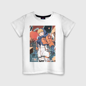 Детская футболка хлопок с принтом Apex Legends Wattson в Тюмени, 100% хлопок | круглый вырез горловины, полуприлегающий силуэт, длина до линии бедер | apex legends | game | wattson | игры | королевская битва