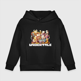 Детское худи Oversize хлопок с принтом UNDERTALE в Тюмени, френч-терри — 70% хлопок, 30% полиэстер. Мягкий теплый начес внутри —100% хлопок | боковые карманы, эластичные манжеты и нижняя кромка, капюшон на магнитной кнопке | asriel dreemurr | chara | frisk | gaster blaster | sans | undertale | азриэль дримурр | андертейл | андрайн | гастер | меттатон | санс | фриск | чара