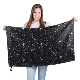 Флаг 3D с принтом Космос в Тюмени, 100% полиэстер | плотность ткани — 95 г/м2, размер — 67 х 109 см. Принт наносится с одной стороны | nasa | галактика | звезды | инопланетяне | космос | месяц | нло | планеты | созвездие