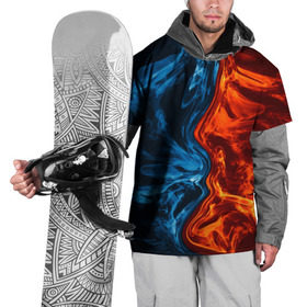 Накидка на куртку 3D с принтом Огонь и вода в Тюмени, 100% полиэстер |  | fire | texture | абстракция | граффити | краски | лед | линии | огонь | огонь и лед | текстура | уличный стиль | яркая