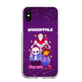 Чехол для iPhone XS Max матовый с принтом UNDERTALE в Тюмени, Силикон | Область печати: задняя сторона чехла, без боковых панелей | asriel dreemurr | chara | frisk | gaster blaster | sans | undertale | азриэль дримурр | андертейл | андрайн | гастер | меттатон | санс | фриск | чара