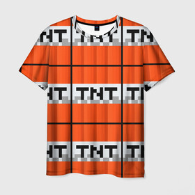 Мужская футболка 3D с принтом Minecraft-Динамит в Тюмени, 100% полиэфир | прямой крой, круглый вырез горловины, длина до линии бедер | minecraft | майн | майнкрафт | минекрафт