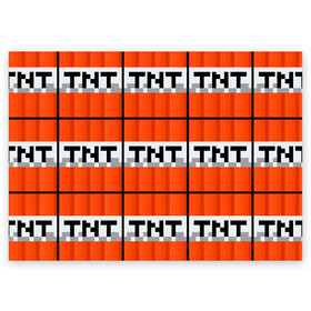 Поздравительная открытка с принтом Minecraft-Динамит в Тюмени, 100% бумага | плотность бумаги 280 г/м2, матовая, на обратной стороне линовка и место для марки
 | minecraft | майн | майнкрафт | минекрафт