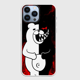 Чехол для iPhone 13 Pro Max с принтом MONOKUMA В ПЛАМЕНИ   МОНОКУМА в Тюмени,  |  | anime | bear | black  white | danganronpa | kurokuma | monodam | monokuma | monomi | monotaro | rabbit | school | shirokuma | аниме | главарь | мoноми | монокума | черно белый | школа