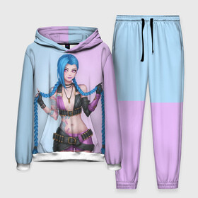 Мужской костюм 3D (с толстовкой) с принтом League of Legends Jinx в Тюмени,  |  | art | braids | cartridges | character | game | girl | jinx | league of legends | lol | pigtails | tattoo | арт | девушка | джинкс | игра | косички | косы | лига легенд | лол | патроны | персонаж | тату