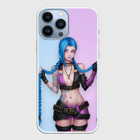 Чехол для iPhone 13 Pro Max с принтом League of Legends Jinx в Тюмени,  |  | art | braids | cartridges | character | game | girl | jinx | league of legends | lol | pigtails | tattoo | арт | девушка | джинкс | игра | косички | косы | лига легенд | лол | патроны | персонаж | тату