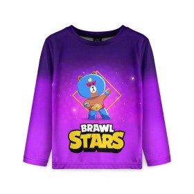 Детский лонгслив 3D с принтом Brawl Stars. El Brown в Тюмени, 100% полиэстер | длинные рукава, круглый вырез горловины, полуприлегающий силуэт
 | bo | brawl | brock | bull | colt | dynamike | elprimo | jessie | leon | moba | nita | shelly | stars | бо | брок | булл | джесси | динамайк | кольт | леон | нита | шелли | эльпримо