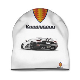 Шапка 3D с принтом Koenigsegg в Тюмени, 100% полиэстер | универсальный размер, печать по всей поверхности изделия | футболка 3d с принтом koenigsegg