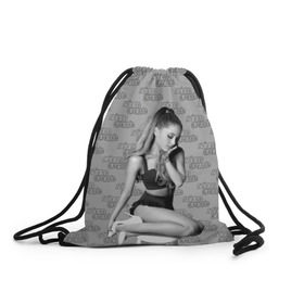 Рюкзак-мешок 3D с принтом ARIANA GRANDE. в Тюмени, 100% полиэстер | плотность ткани — 200 г/м2, размер — 35 х 45 см; лямки — толстые шнурки, застежка на шнуровке, без карманов и подкладки | Тематика изображения на принте: ariana grande | k bye for now | nickelodeon | американская актриса | ари | ариана | ариана гранде | ариана гранде бутера | грандес | королевы крика | селена гомез