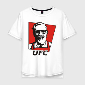 Мужская футболка хлопок Oversize с принтом UFC в Тюмени, 100% хлопок | свободный крой, круглый ворот, “спинка” длиннее передней части | mcgregor | боец | единоборства | конор макгрегор | макгрегор | спорт