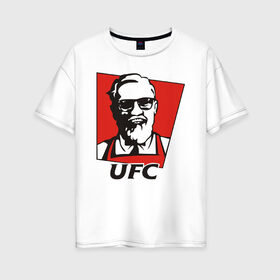 Женская футболка хлопок Oversize с принтом UFC в Тюмени, 100% хлопок | свободный крой, круглый ворот, спущенный рукав, длина до линии бедер
 | mcgregor | боец | единоборства | конор макгрегор | макгрегор | спорт