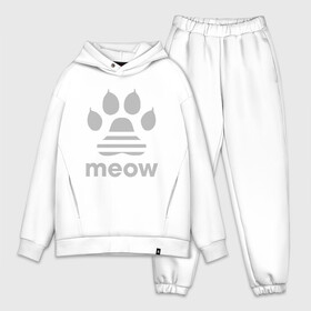 Мужской костюм хлопок OVERSIZE с принтом Meow в Тюмени,  |  | animal | cat | cute | kitty | meow | друг | животные | киска | китти | кот | котенок | котик | кошечка | кошка | лев | леопард | милый | мур | мяу | пантера | питомец | рысь | тигр | улыбка