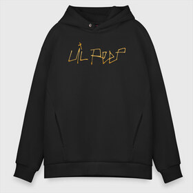 Мужское худи Oversize хлопок с принтом LIL PEEP GOLDEN LOGO в Тюмени, френч-терри — 70% хлопок, 30% полиэстер. Мягкий теплый начес внутри —100% хлопок | боковые карманы, эластичные манжеты и нижняя кромка, капюшон на магнитной кнопке | lil peep | lil prince | pink | зарубежная музыка | лил пип | маленький принц