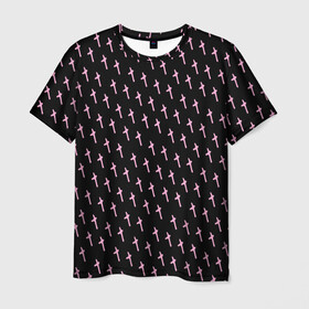 Мужская футболка 3D с принтом LiL PEEP Pattern в Тюмени, 100% полиэфир | прямой крой, круглый вырез горловины, длина до линии бедер | lil peep | lil prince | pink | зарубежная музыка | лил пип | маленький принц